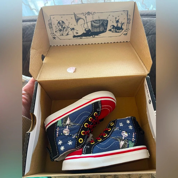 VANS x DISNEY Nightmare Before Christmas HighTops. Zip closure NEWinbox Sz 5.5C - Picture 6 of 7